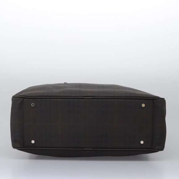 BURBERRY Nova Check Boston Bag PVC Leather Brown Silver Auth ep8729 - Picture 6 of 16